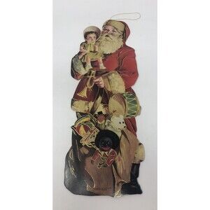 XL SANTA Ornament Decoration Rare SHACKMAN 1992 7150 Hong Kong CREEPY Scary TOY